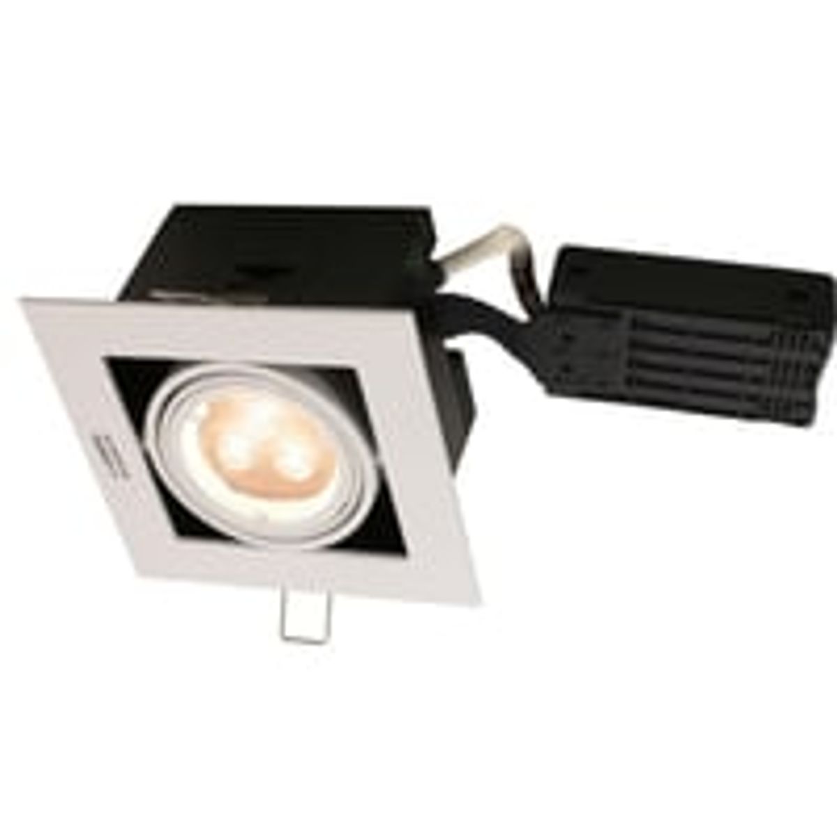 Nordtronic Perla indbygningsspot, GU10, 230V LED (firkantet), hvid (mat), inkl. Nordtronic Value, 3000K, 400lm, CRI>90, 50.000 timer, dmpbar