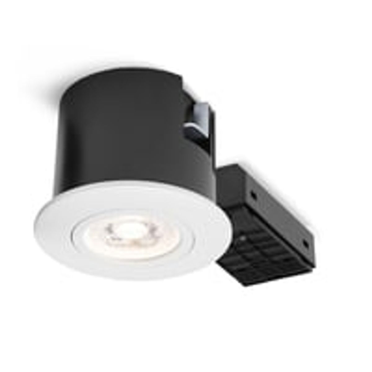 Nordtronic Quick Spot G2 indbygningsspot, GU10, 230V, LED (rund) inkl. LED-pre (Nordtronic Dim To Warm / CRI>90 FlickerFree / 5W / 350lm / 38 / 1800-3000K / G / dmpbar), hvid (mat)