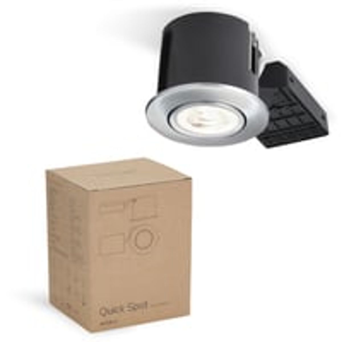 Nordtronic Quick Spot Outdoor, udendrs, rustfri, indbygningsspot 230V LED, rund, inkl. LED-pre (Nordtronic Long Life / CRI>90 FlickerFree / 5W / 360lm / 38 / 3000K / dmpbar