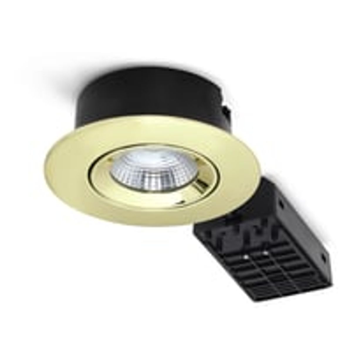 Nordtronic Velia ECO LED indbygningsspot, 230V, 7W, 2700/3000/4000K, CRI90, 500lm, rund, guld (blank) - 6 stk