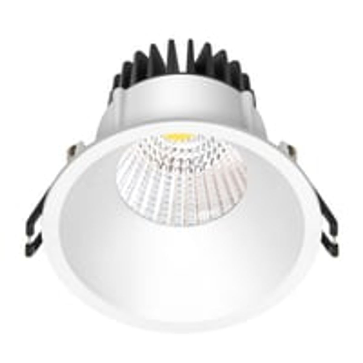 Nordtronic Velia LED indbygningsspot, 230V, IP44, rund, 10,9W, 3000K, hvid (mat)