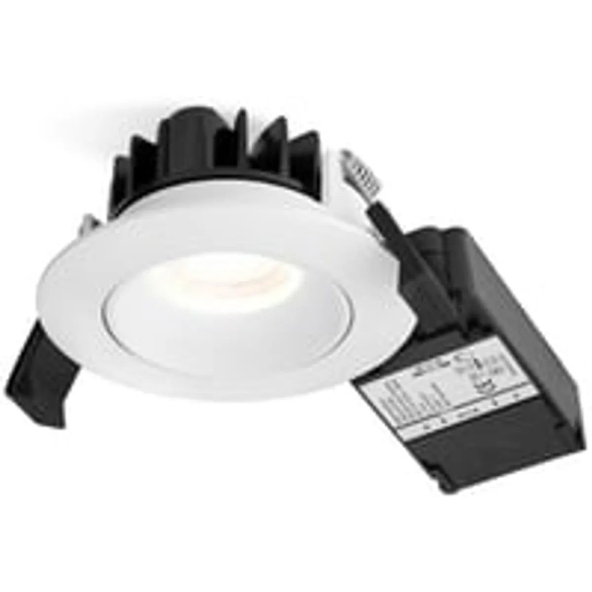 Nordtronic Velia Low Profile indbygningsspot, 230V, 5W, 2700K, CRI>95 rund, mat hvid