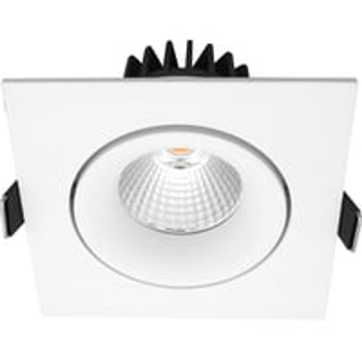 Nordtronic Velia Tilt LED indbygningsspot 230V 10,9W 2700K IP44, kipvinkel 30, hvid, firkantet