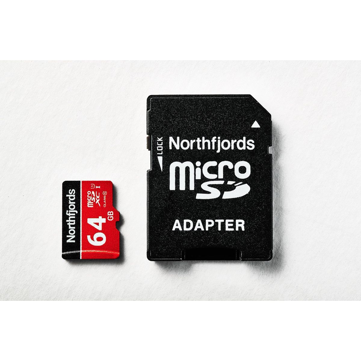 NorthFjords - MikroSD TF hukommelseskort 64GB - Inkl SDHC adapter