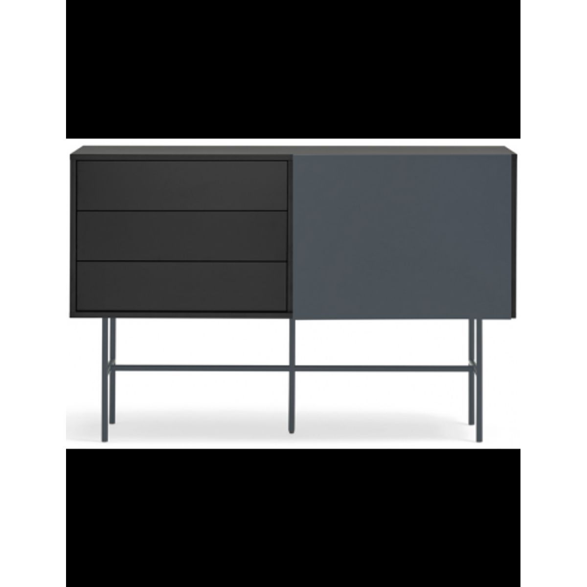 Nube sideboard i metal og melamin B140 cm - Sort/Antracit