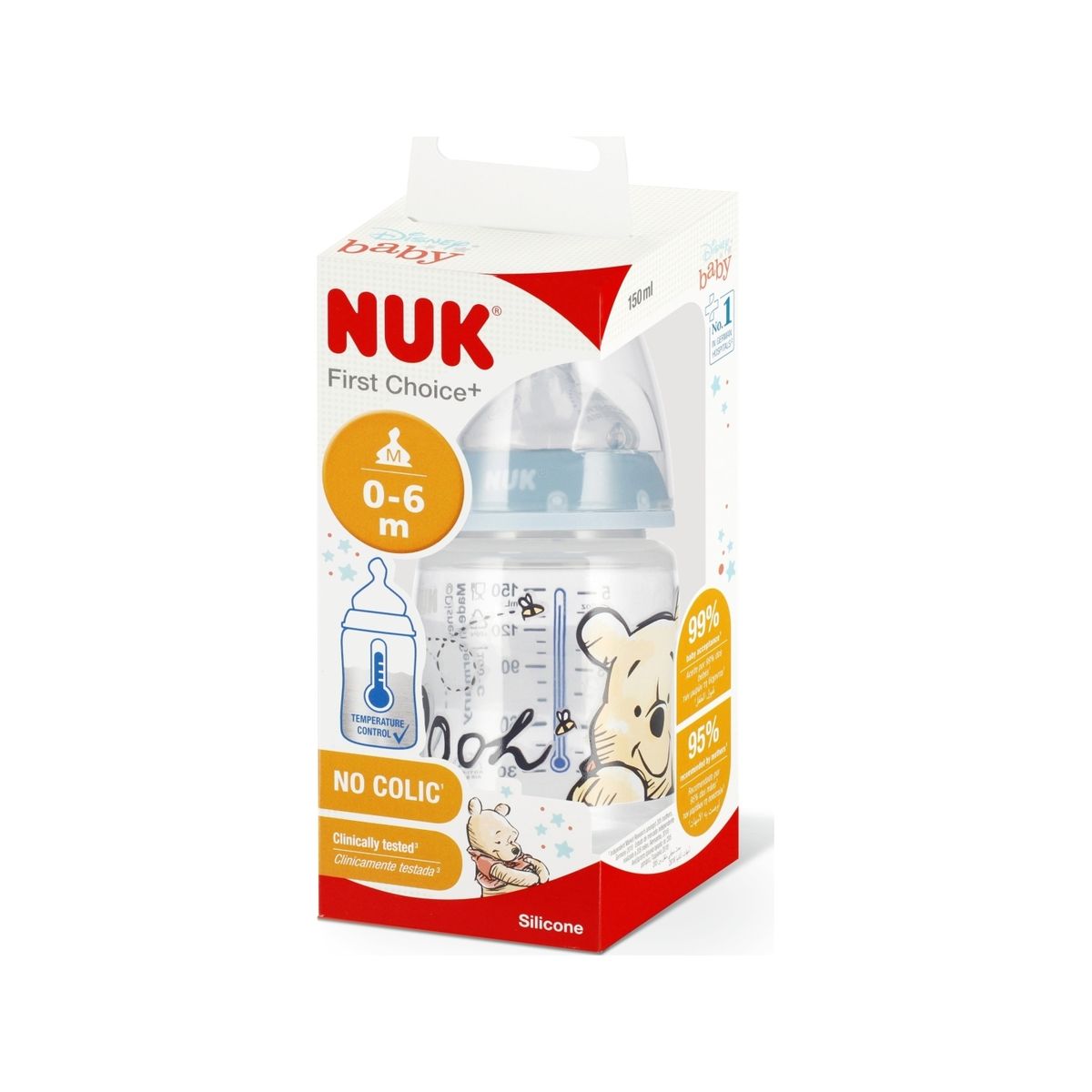 Nuk 441267 Flaske 150Ml Temperaturindikator Cub 0-6M 536897, 743932