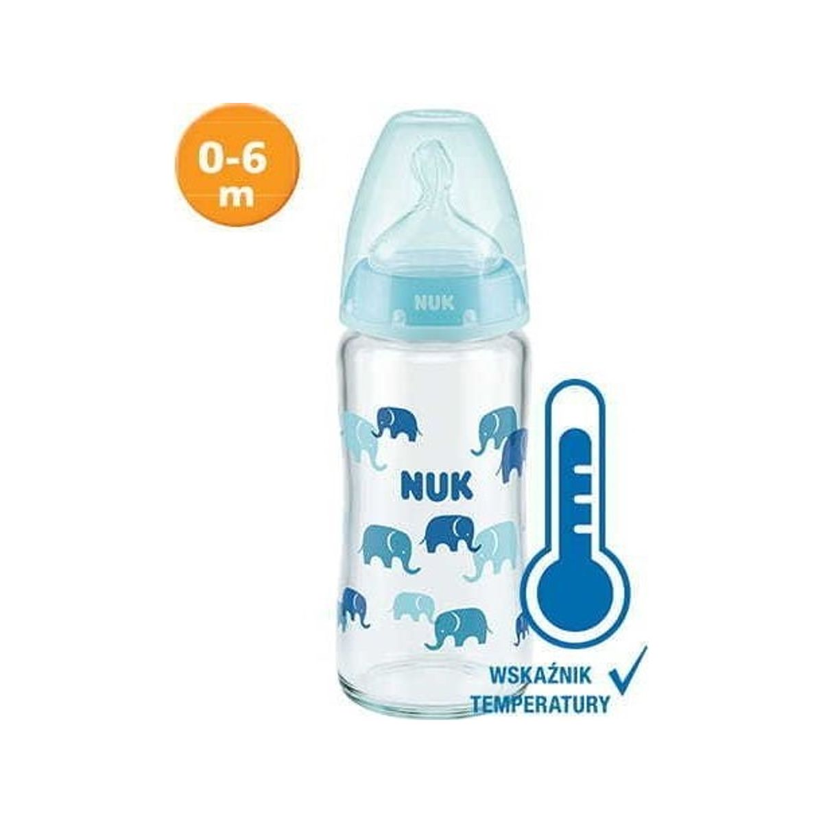 Nuk 745121 Glasflaske 240 Temperaturindikator 0-6