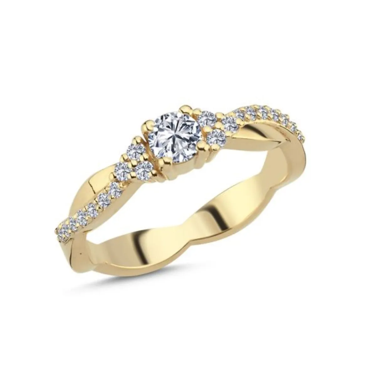 Nuran - Champagne ring, 0,25 ct. + 0,16 w/si 14 kt. hvidguld