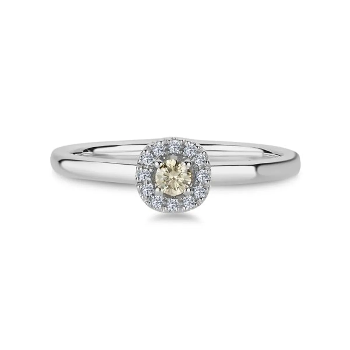 Nuran - Champagne ring 14 kt. hvidguld