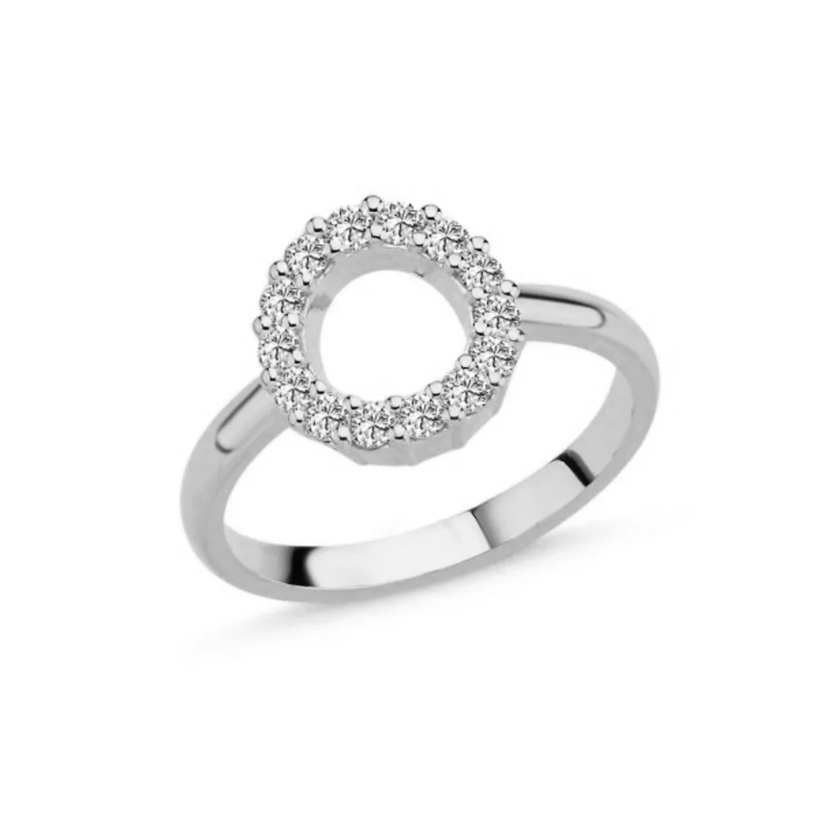 Nuran - Cirkel ring, 14x0,025 ct. w/si 14 kt. hvidguld