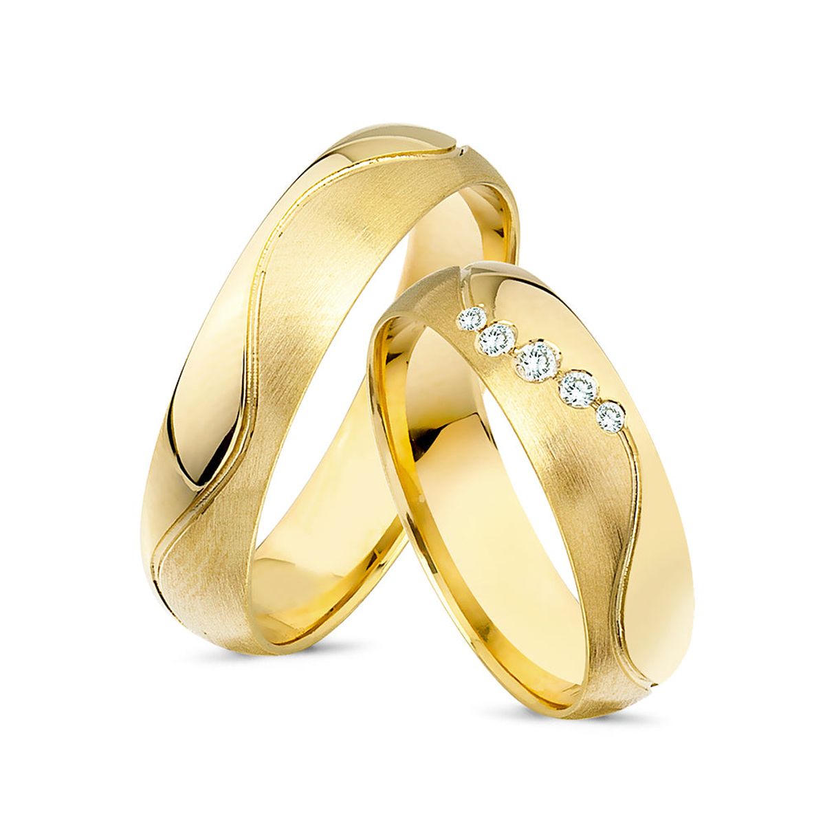 Nuran - Vielsesring 0,09ct w/vs 4,5mm 14 kt guld