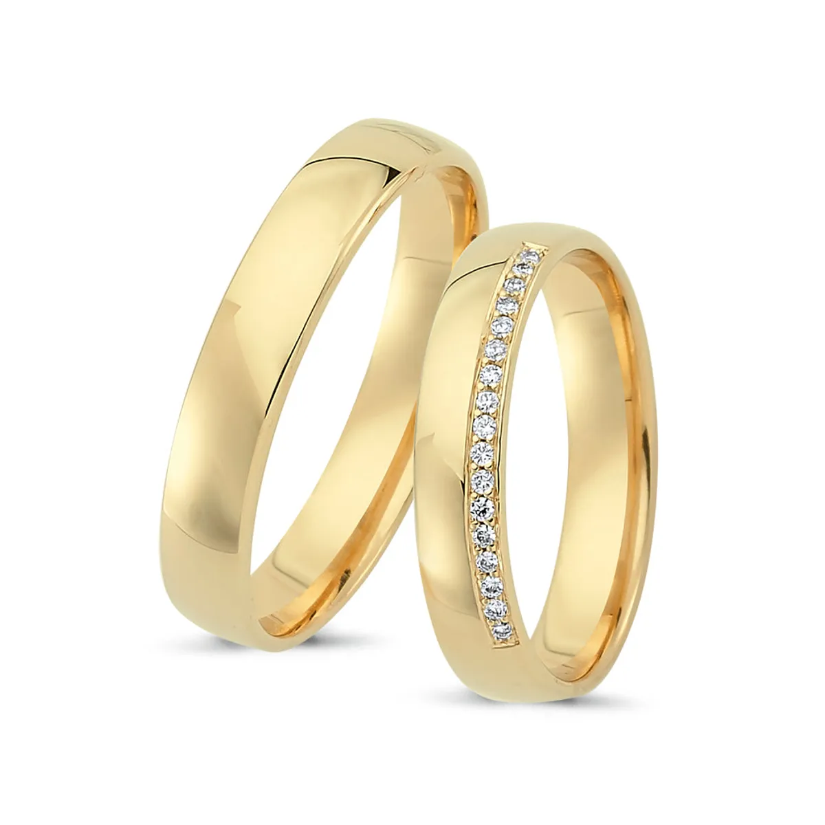 Nuran - Vielsesring 17x0,005ct w/si 14 kt guld