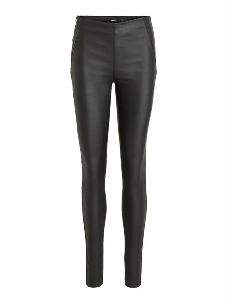 Object - Belle Mw Coated Leggings - Sort