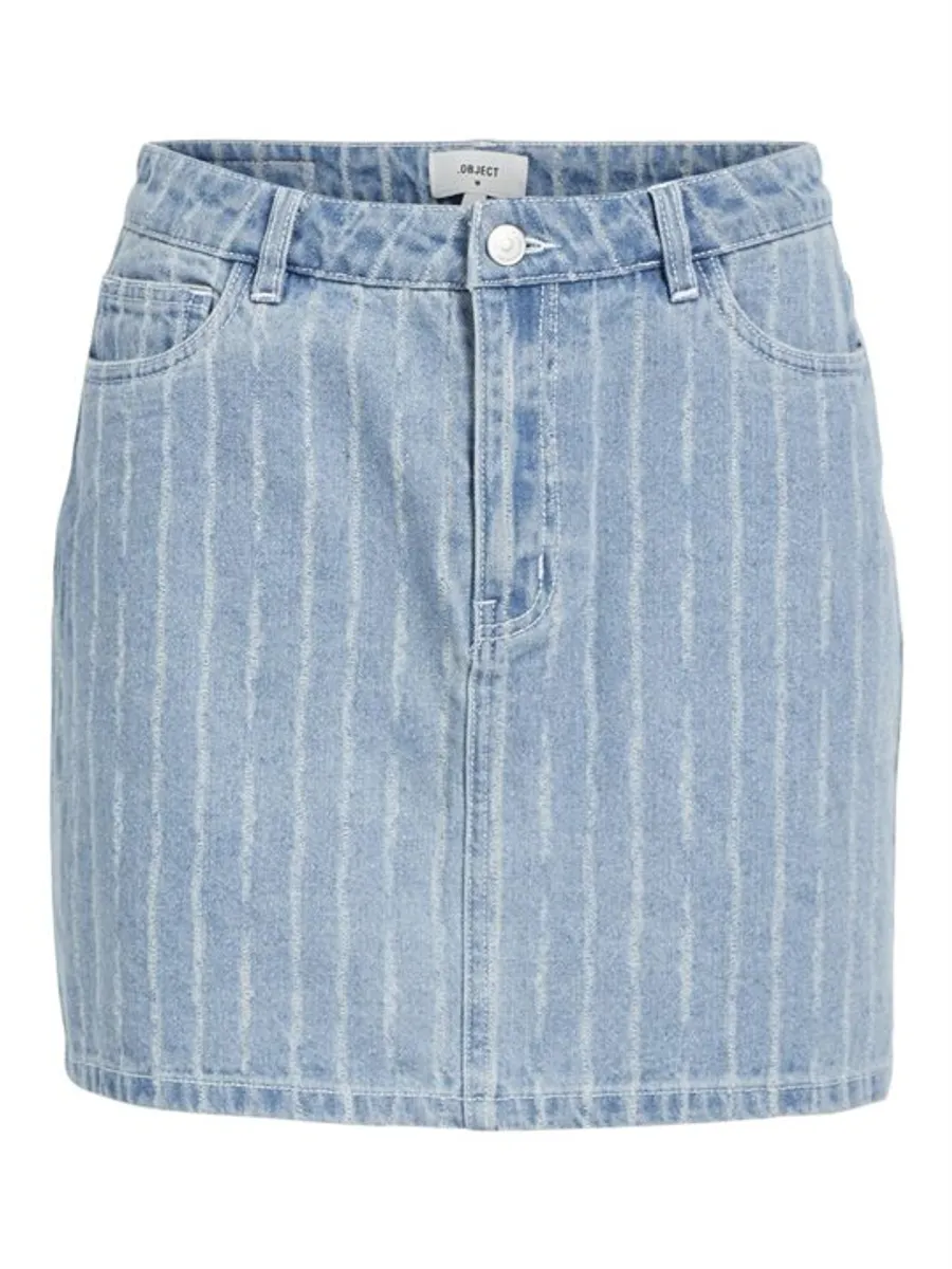 Object - Sali Hw Denim Mini Skirt - Light Blue