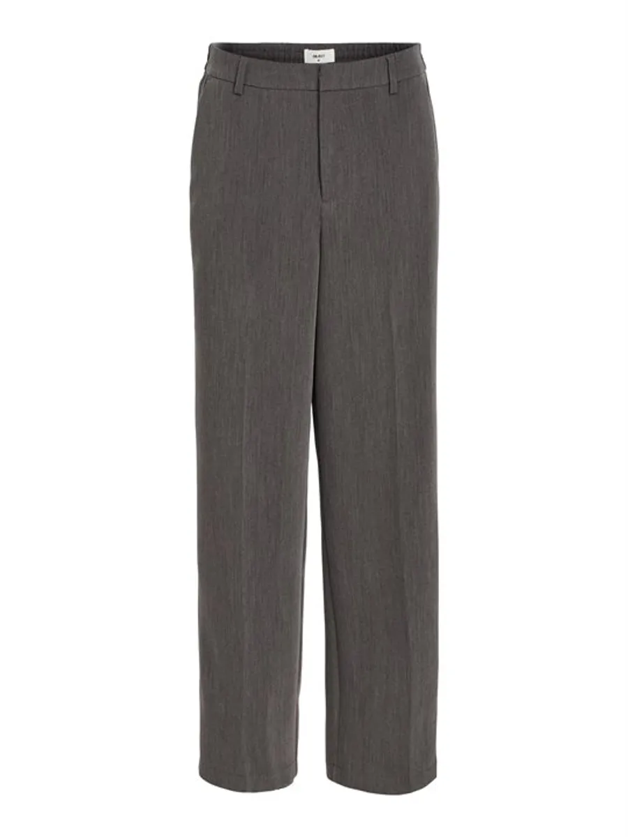 Object - Sigrid Hw Casual Pant - Medium Grey Melange