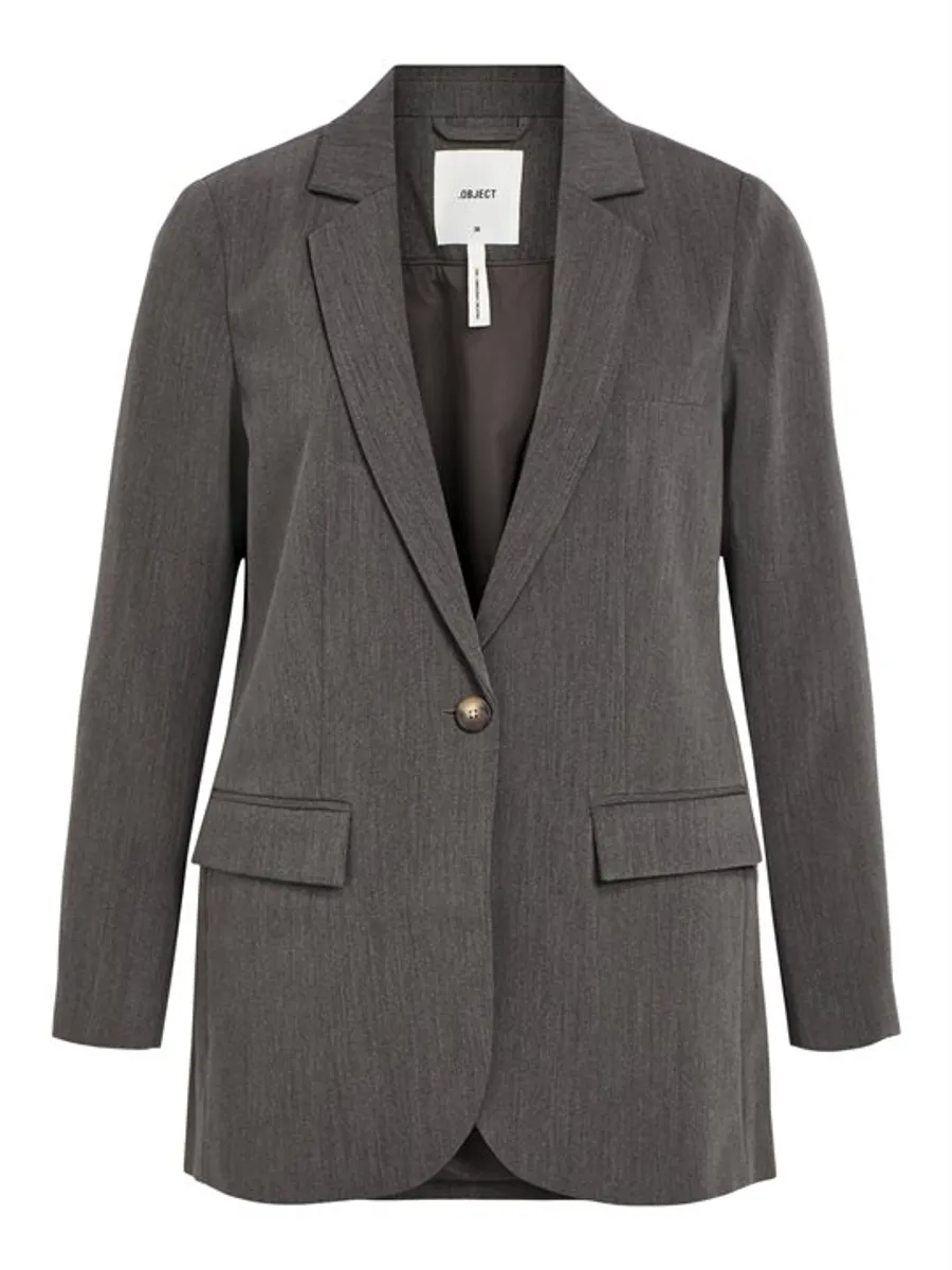 Object - Sigrid Ls Blazer - Medium Grey Melange