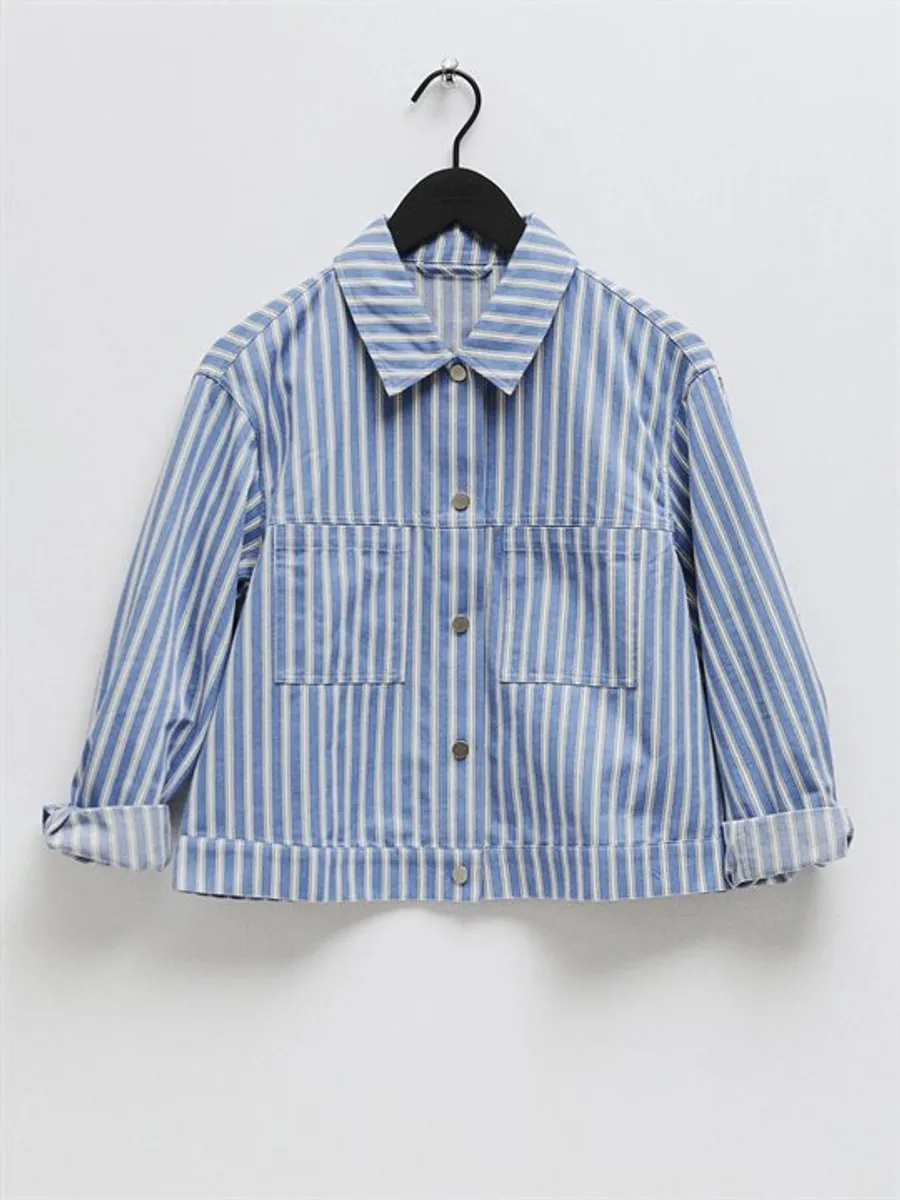 Object - Sola Ls Twill Shirt - Blue White