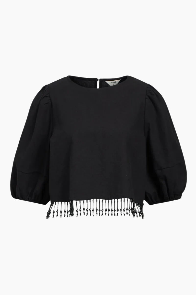 Objfreja 2/4 Cropped Top 136 - Black - Object - Sort L