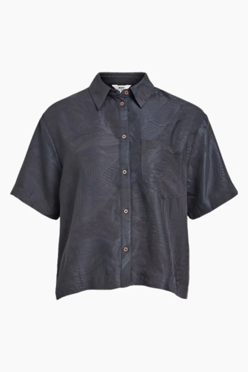 Objhannima S/S Shirt 132 - Black - Object - Sort XS