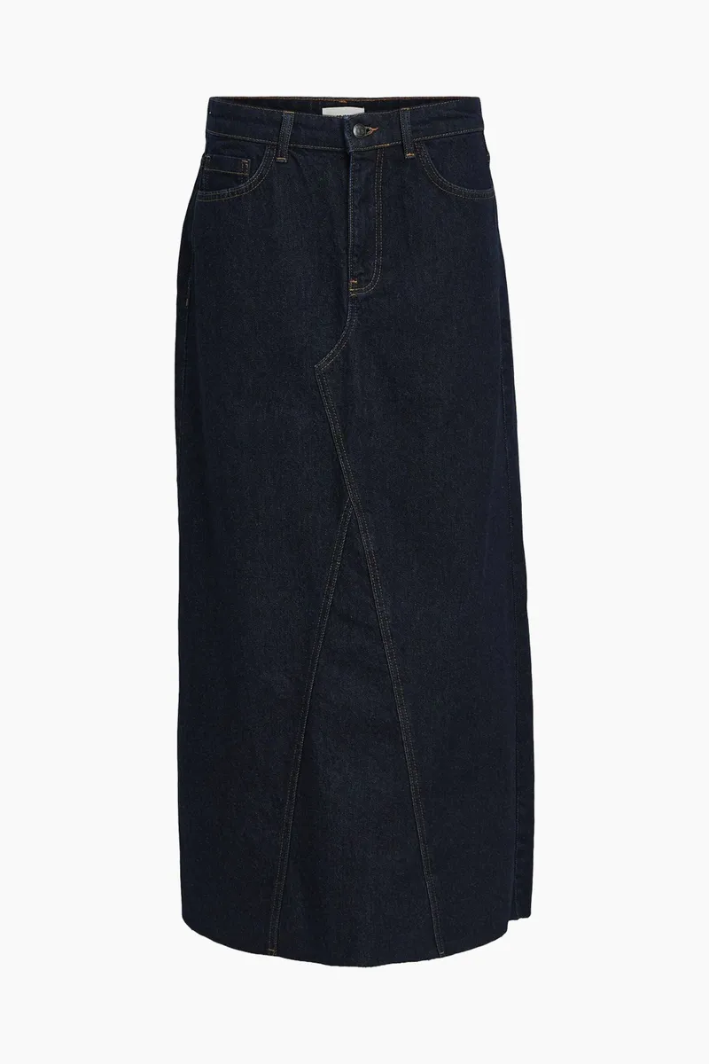 ObjHarlow Long Denim Skirt - Dark Blue Denim - Object - Blå S