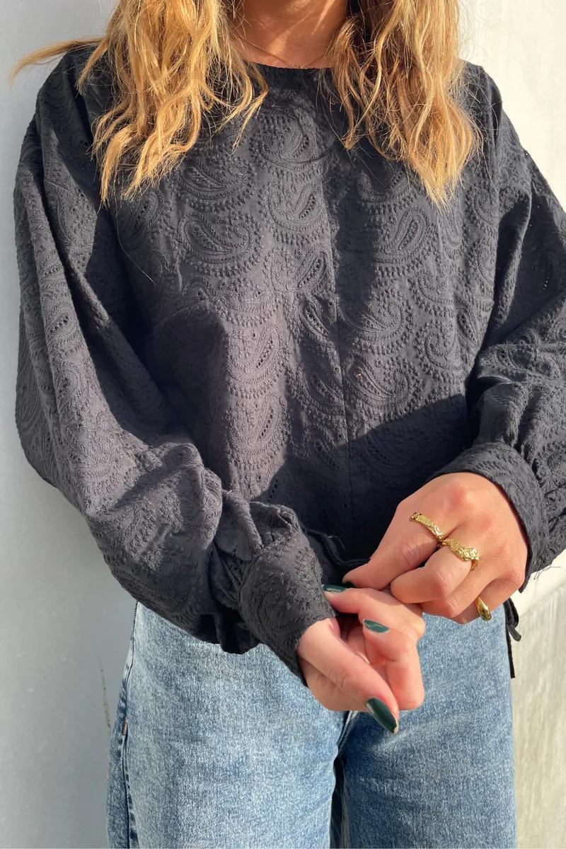 Objjunia L/S Top 131 - Black - Object - Sort L