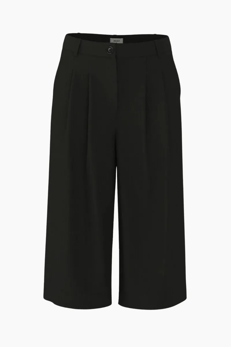 Objkendra MW Lo Culotte Pants - Black - Object - Sort L