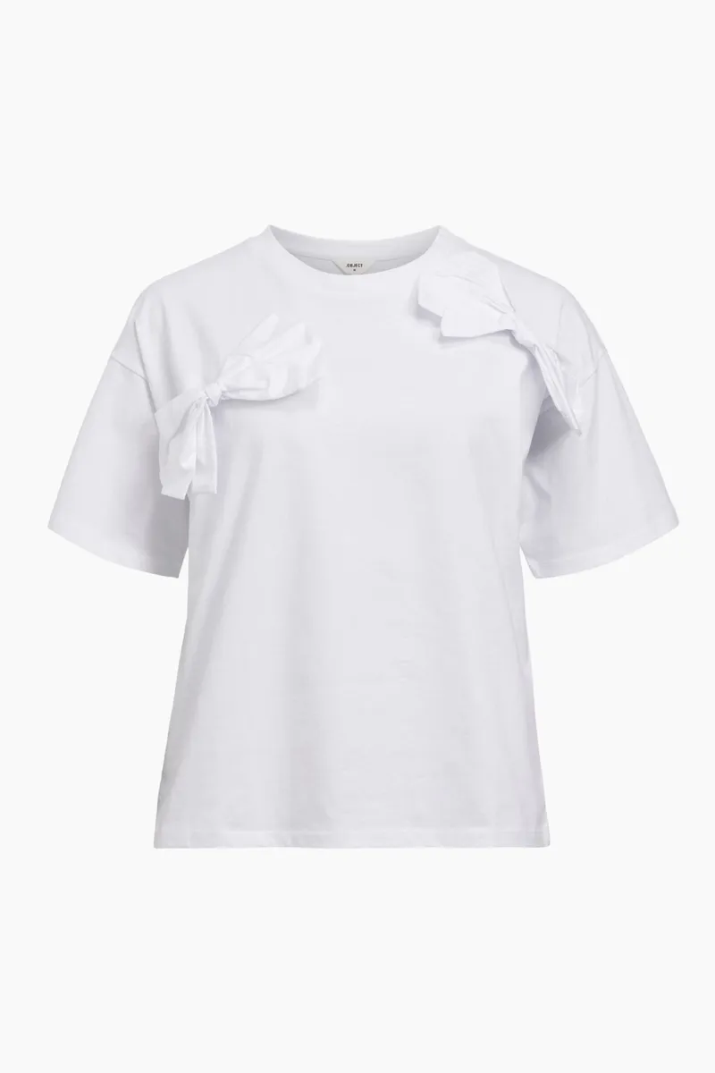 Objklara SS OW Bow Tee - White - Object - Hvid L