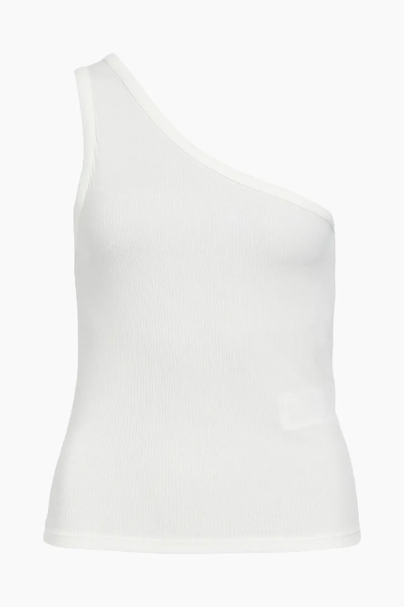 Objluca S/L One Shoulder Top - White - Object - Hvid L