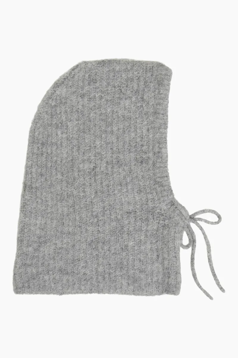 Objmilu Knit Balaclava - Light Grey Melange - Object - Grå One Size