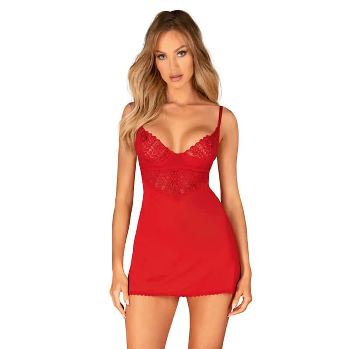 Obsessive Ingridia Chemise og G-streng Rød - XL/XXL