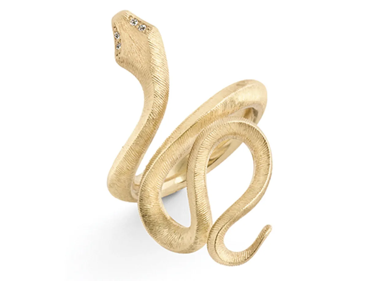 Ole Lynggaard 18 kt Snake ring - A2673-401 4 bril ialt 0,02 ct 54