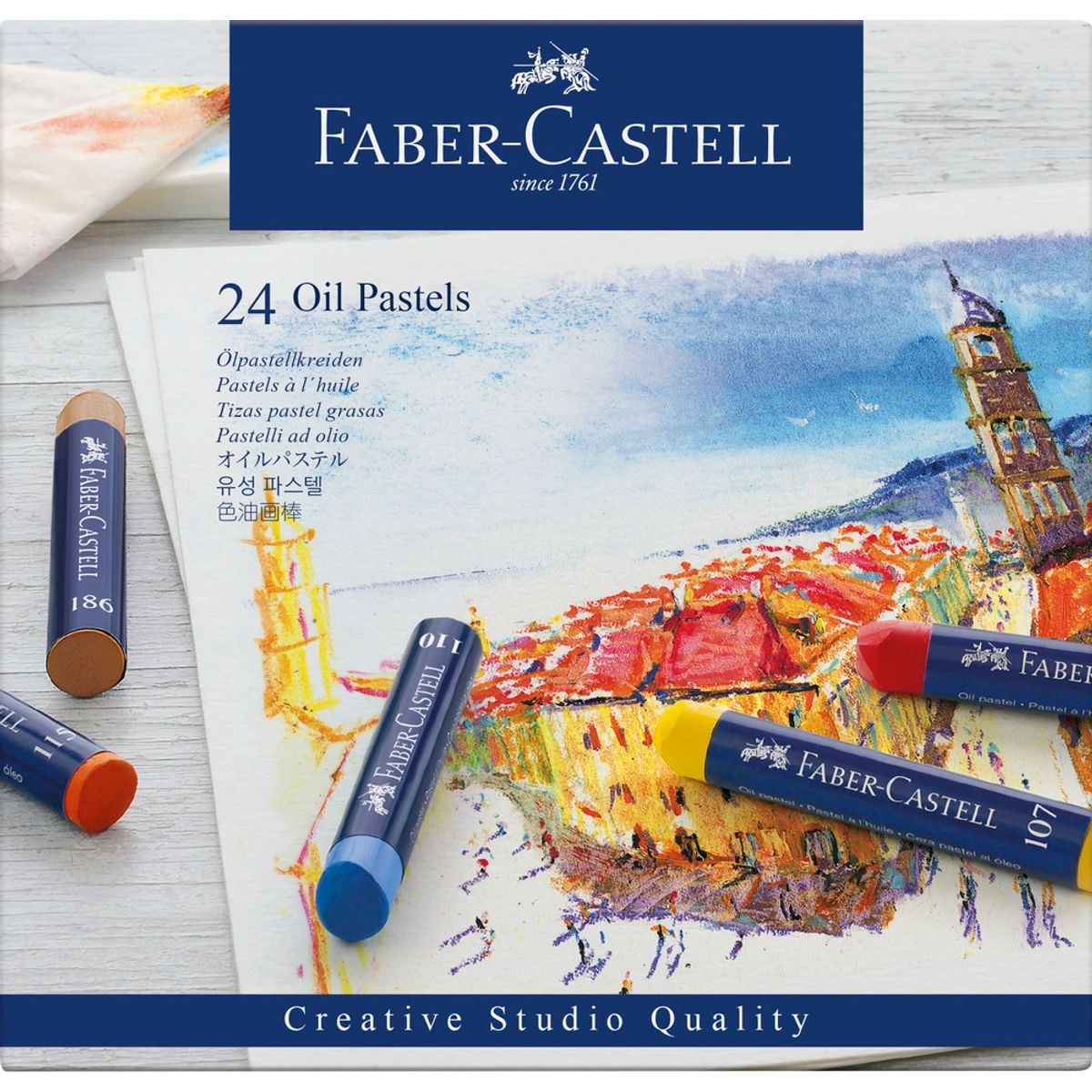 Oliekridt Faber-Castell pastels 24 stk