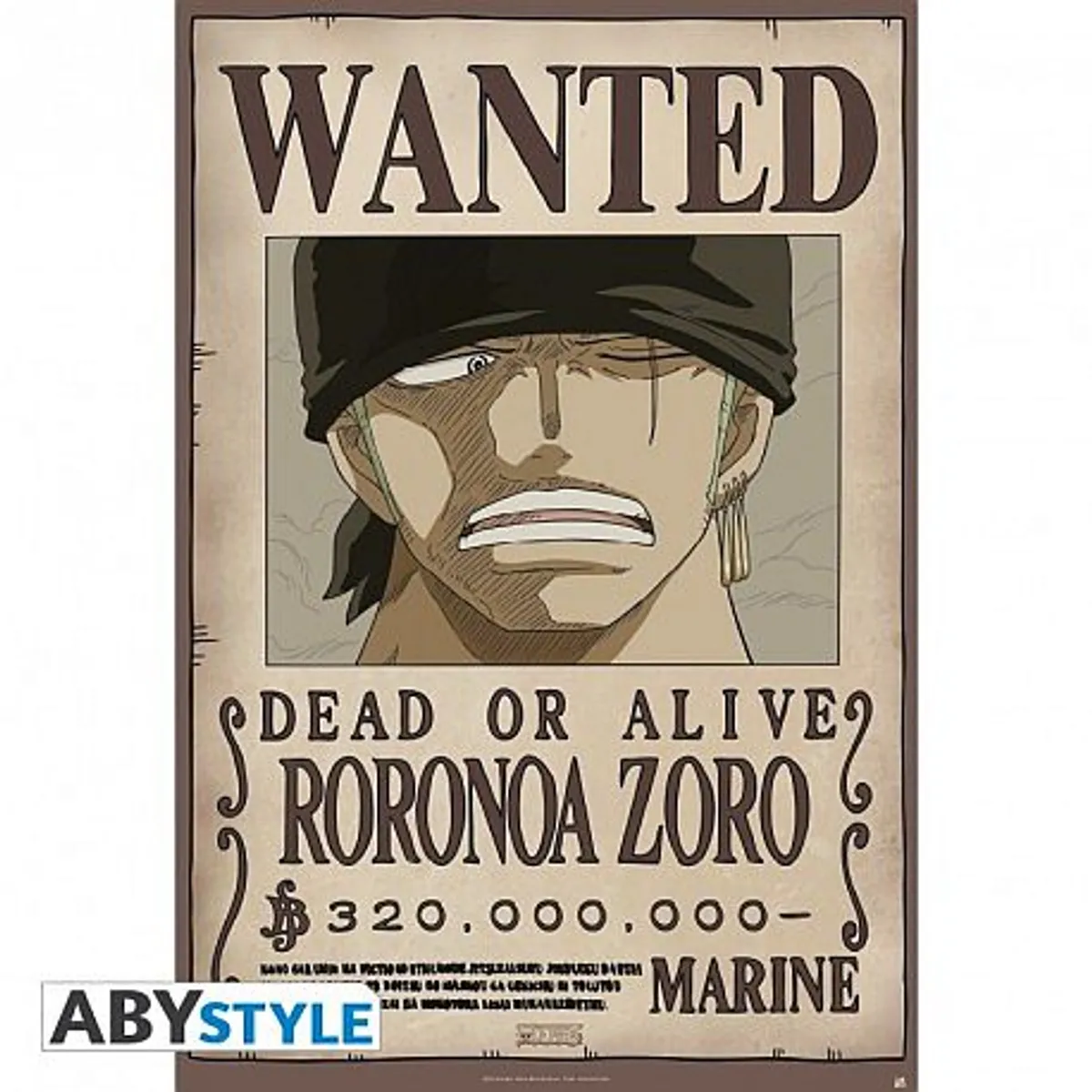 One Piece - Roronoa Zoro "Wanted" - Poster/Plakat 52x35cm