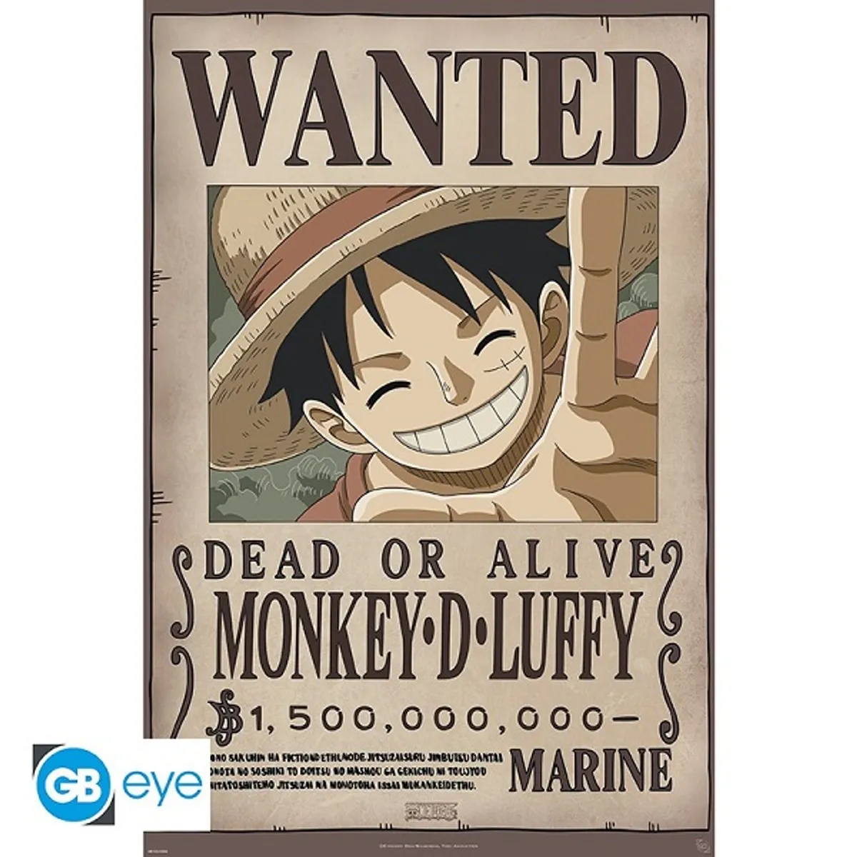 One Piece - Wanted Luffy New 2 - Poster/Plakat 61x91.5cm