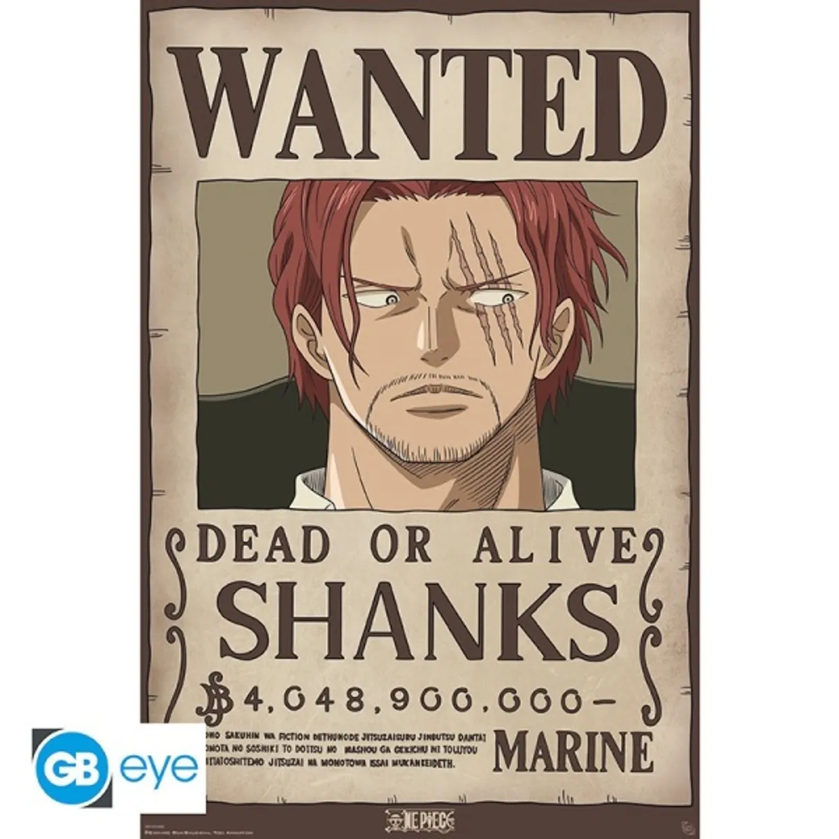 One Piece - Wanted Shanks - Poster/Plakat 61x91.5cm