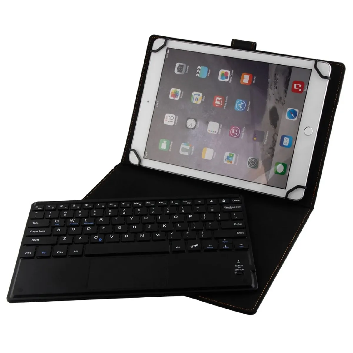 OnePlus Pad 2 - Bluetooth/trådløs Tastatur DANSK layout m/aftagelig læder etui/cover - Sort