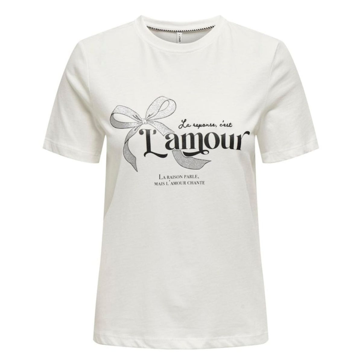 ONLY dame t-shirt ONLKITA - Cloud Dancer L ´amour