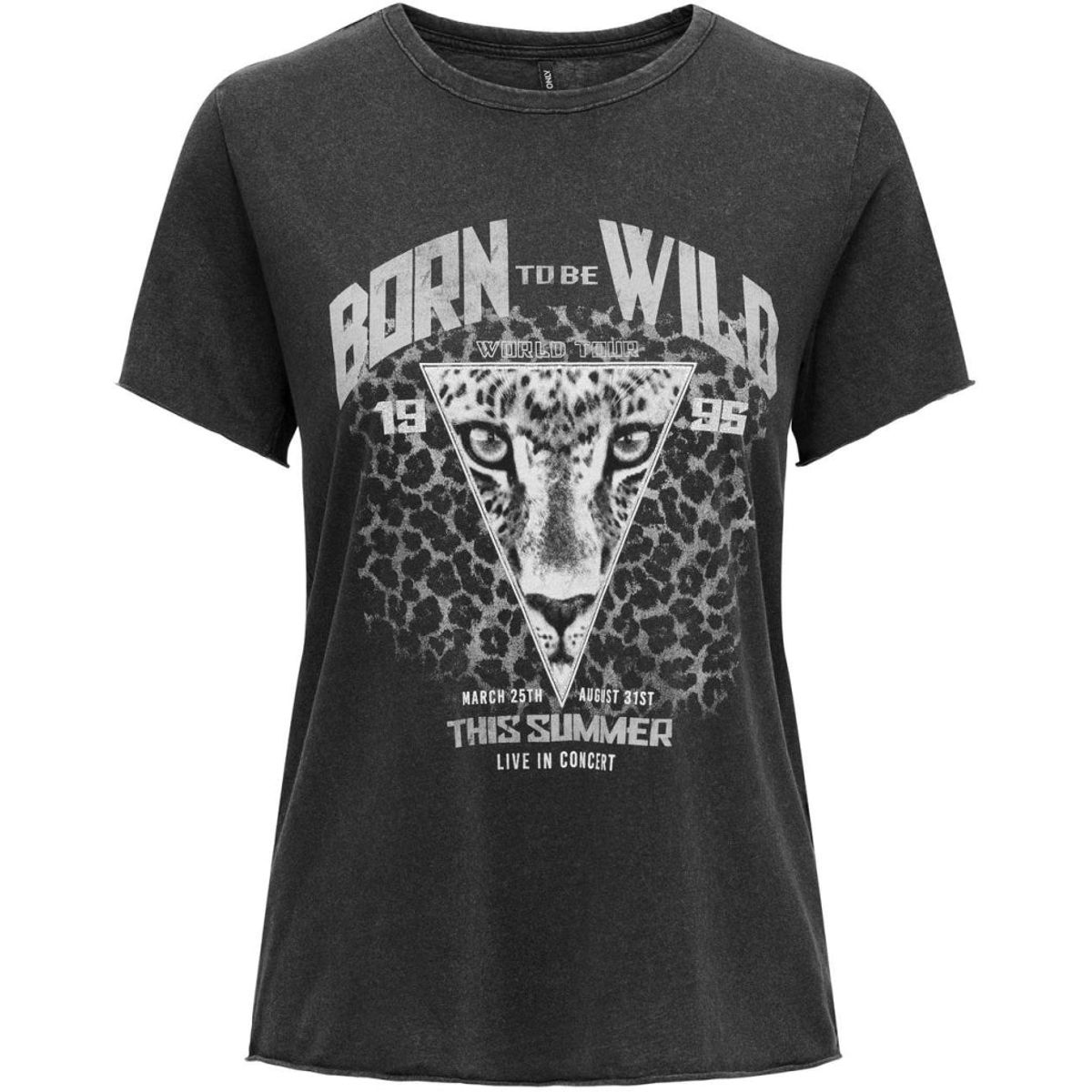 ONLY dame t-shirt ONLLUCY - Black BORN TO BE WILD