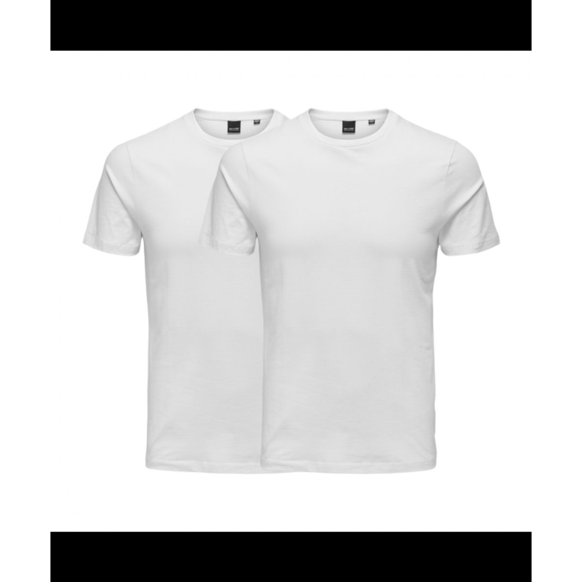 ONLY & SONS 2pak t-shirt i hvid til herre | Slim fit |