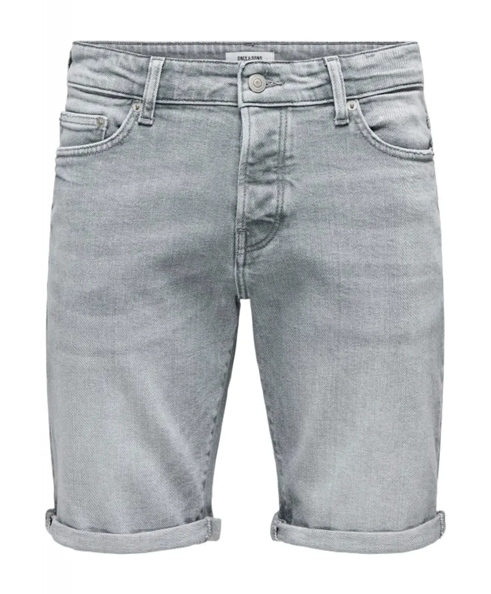 ONLY & SONS denim shorts i grå til herre