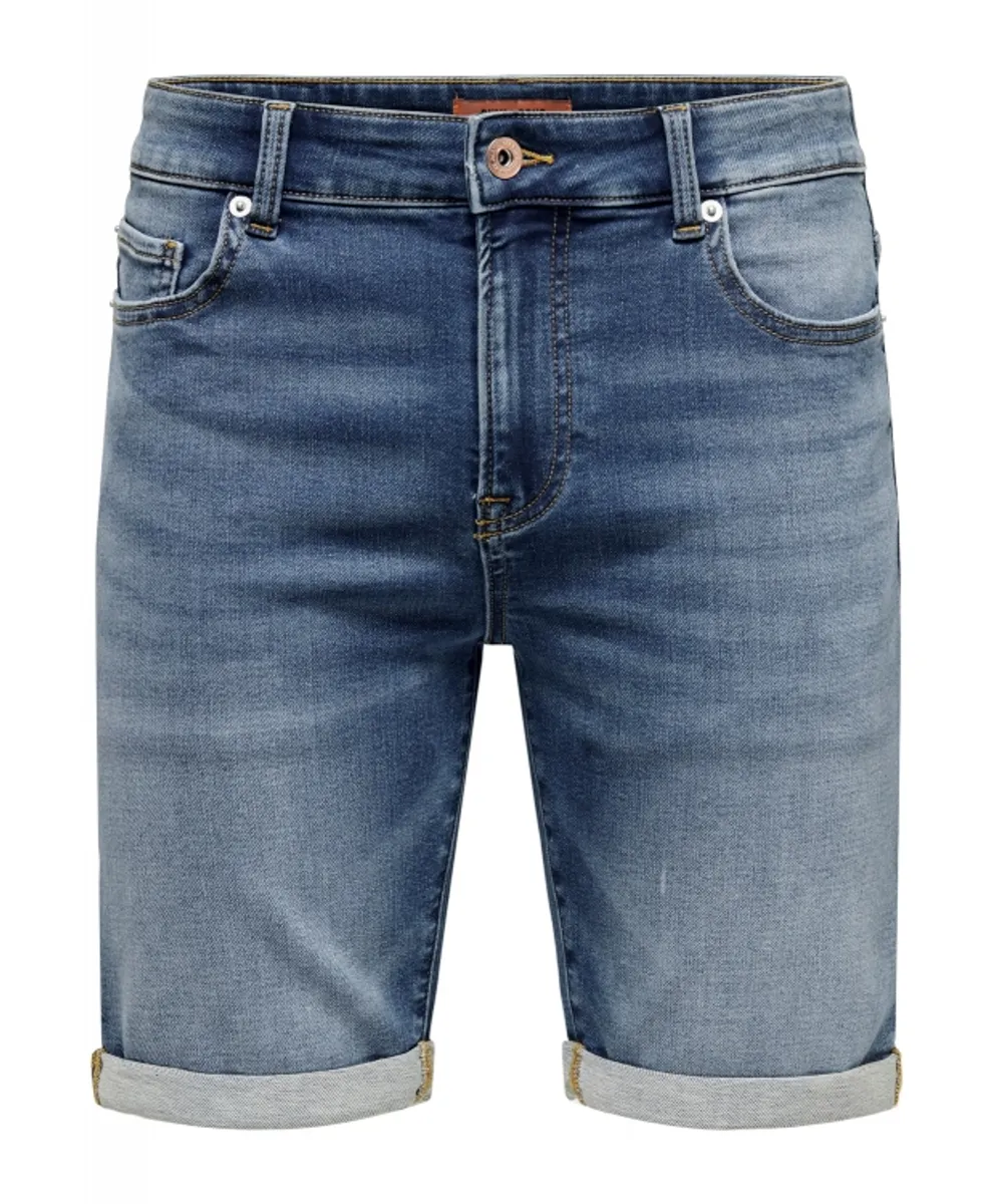 ONLY & SONS denimshorts i blå til herre