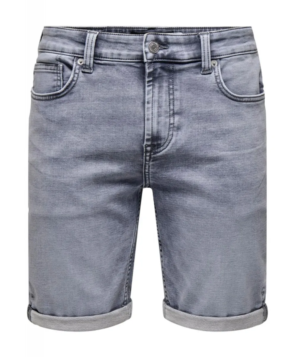 ONLY & SONS denimshorts i grå til herre