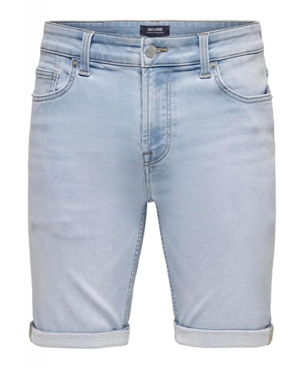 ONLY & SONS denimshorts i lyseblå til herre