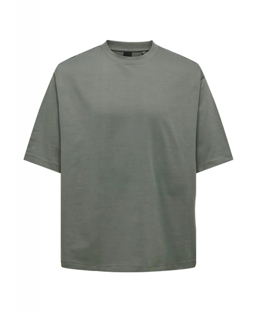 ONLY & SONS t-shirt i grøn til herre | Oversized fit |