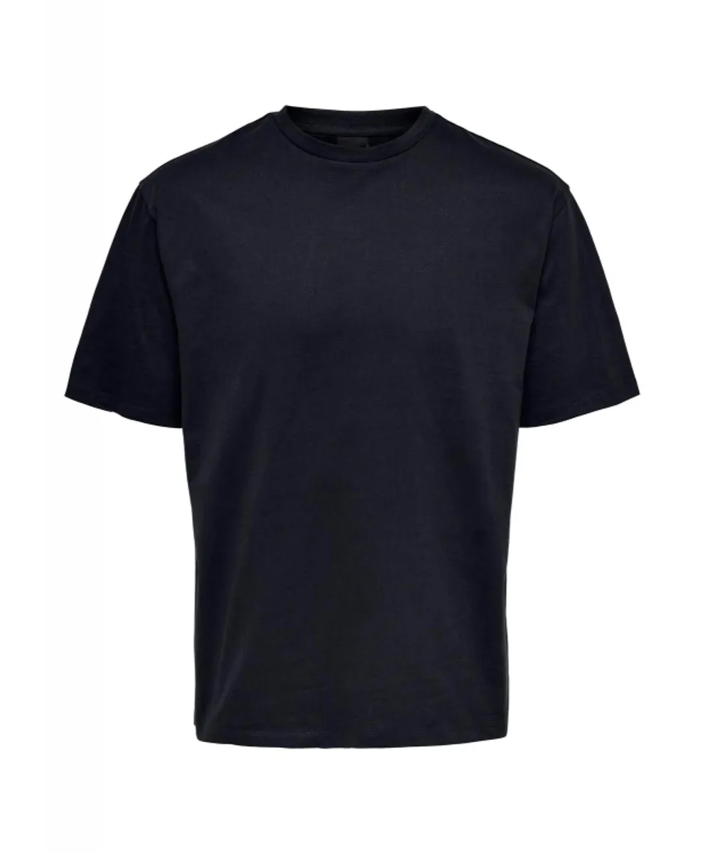 ONLY & SONS t-shirt i navy til herre | Relaxed fit |