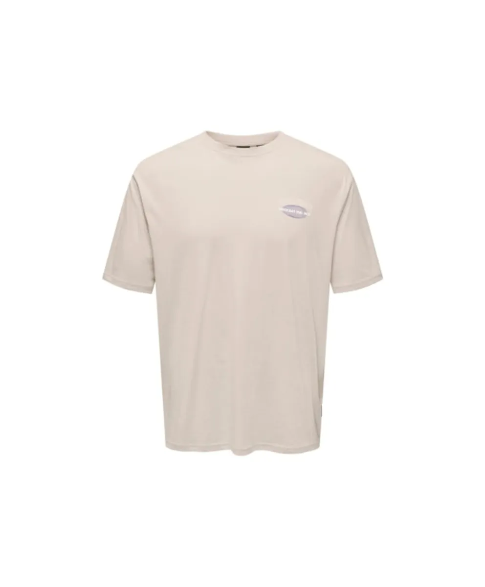 ONLY & SONS T-Shirt med print i beige til herre