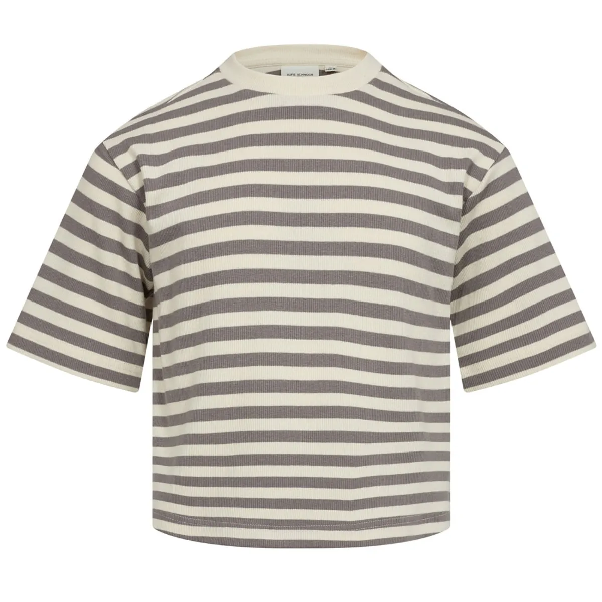 Organic stribet t-shirt (8 år/128 cm)