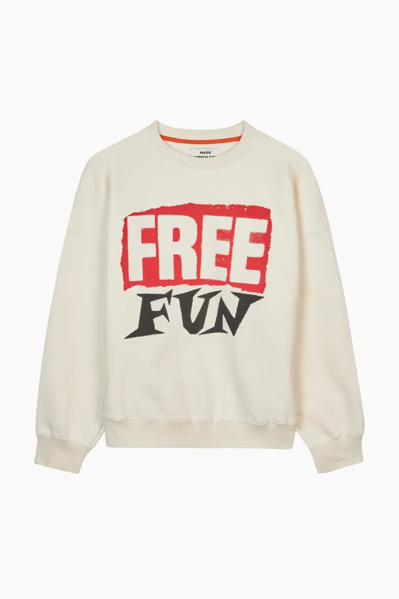 Organic Sweat Atli Sweatshirt - Snow White - Mads Nørgaard - Creme XS