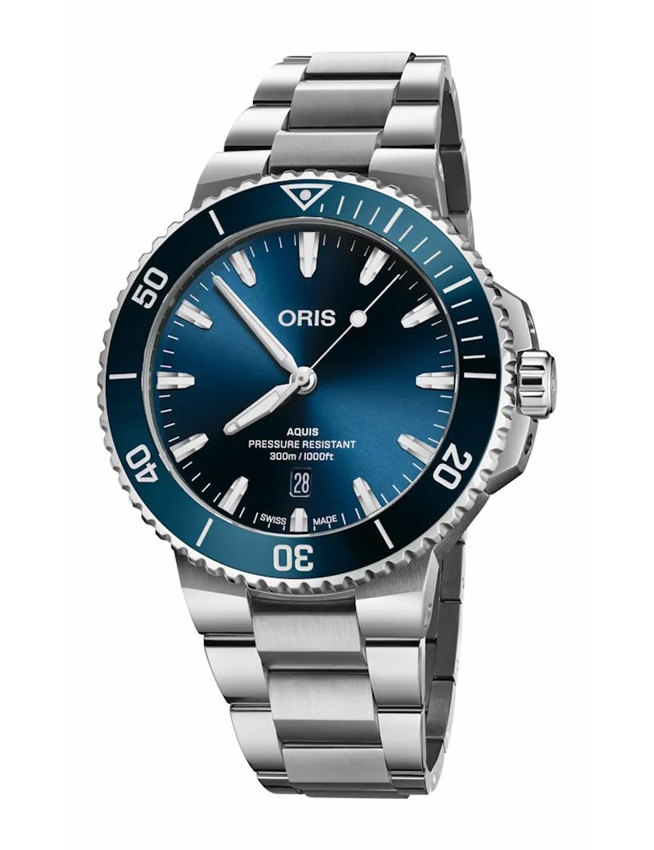 Oris Aquis Date blå med lænke 43,5mm