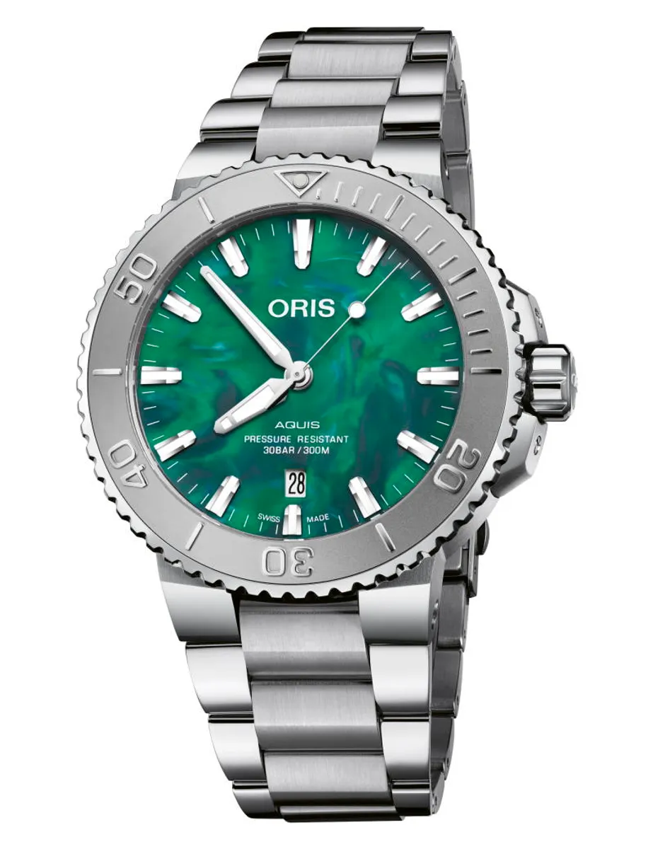 Oris Aquis Date Bracenet armbåndsur med lænke Ø43,5